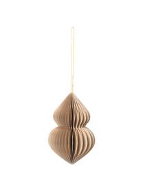 Kerstboomhangers Viola, set van 4, Lichtbeige, Ø 9 x H 10 cm