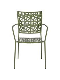 Sedia impilabile da giardino in metallo Kelsie, Metallo verniciato a polvere, Verde, Larg. 55 x Prof. 54 cm