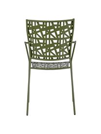 Sedia impilabile da giardino in metallo Kelsie, Metallo verniciato a polvere, Verde, Larg. 55 x Prof. 54 cm