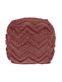 Grosser, handgetufteter Boho-Pouf Akesha in Rostrot, Bezug: Baumwolle, Webstoff Rostrot, B 50 x H 50 cm