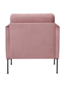 Fauteuil en velours Fluente, Velours vieux rose, larg. 74 x prof. 85 cm