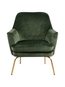 Fauteuil cocktail en velours vert Chisa, Velours vert forêt