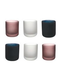 Vasos de colores Oslo, 6 uds., Vidrio, Blanco, negro, rosa, Ø 8 x Al 8 cm