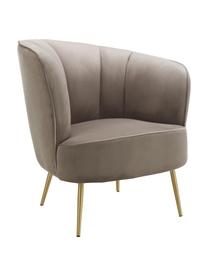 Fauteuil cocktail velours taupe Louise, Velours taupe, larg. 76 x prof. 75 cm