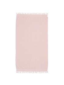Fouta en tissu éponge Soft Coton, Rose, blanc, larg. 100 x long. 180 cm