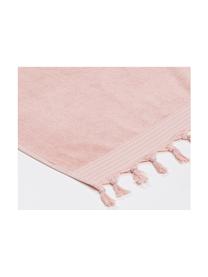 Hamamdoek Soft Cotton met achterzijde van badstof, Roze, wit, 100 x 180 cm