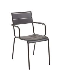 Krzesło balkonowe z metalu Allegian, Metal malowany proszkowo, Ciemny szary, S 59 x G 65 cm