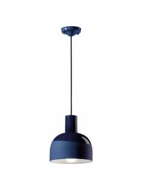 Kleine keramische hanglamp Caxixi in blauw, Lampenkap: keramiek, Baldakijn: keramiek, Blauw, Ø 22 x H 27 cm
