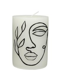 Bougie décorative Face, Cire, Blanc, noir, Ø 8 x haut. 10 cm