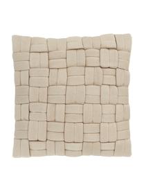 Federa arredo intrecciata color beige chiaro Norman, Beige, Larg. 40 x Lung. 40 cm