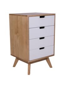 Cómoda cajonera Milano, Estructura: tablero de fibras de dens, Blanco, madera de Paulownia, An 40 x Al 65 cm