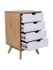 Cómoda cajonera Milano, Estructura: tablero de fibras de dens, Blanco, madera de Paulownia, An 40 x Al 65 cm