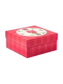 Set de cajas regalo Nussknacker, 3 uds., Papel, Rojo, verde, beige, Set de diferentes tamaños