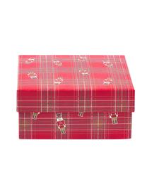 Set de cajas regalo Nussknacker, 3 uds., Papel, Rojo, verde, beige, Set de diferentes tamaños