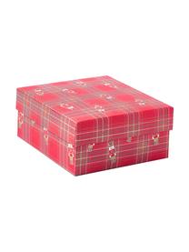 Geschenkboxen-Set Nussknacker, 3-tlg., Papier, Rot, Dunkelgrün, Set mit verschiedenen Größen