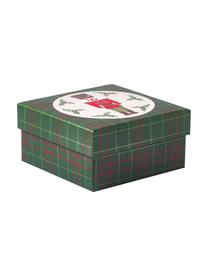 Geschenkdozenset notenkraker, 3-delig, Papier, Rood, groen, beige, Set met verschillende formaten