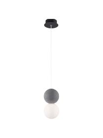 Lampa wisząca ze szkła i betonu Zero, Biały, szary, Ø 10 x W 20 cm