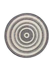 Tapis rond outdoor à effet relief Nador, Gris, couleur crème