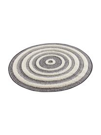 Tapis rond outdoor à effet relief Nador, Gris, couleur crème