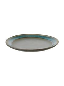 Ručně vyrobené talíře 70's, 2 ks, Kamenina, Odstíny modré, odstíny zelené, Ø 18 cm