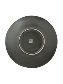Platos de postre artesanales 70's, 2 uds., Cerámica de gres, Azul, tonos verdes, Ø 18 cm