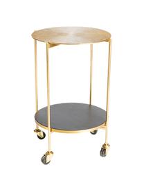 Carrello di servizio rotondo in oro Granta, Oro, legno di mango, Ø 45 x Alt. 60 cm