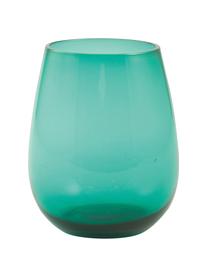 Bolvormige waterglazen Happy Hour in groen, 6 stuks, Glas, Groen, Ø 6 x H 11 cm