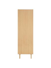Kleiner Kleiderschrank Aries mit Wiener Geflecht, 2-türig, Gestell: Spanplatte mit Eichenholz, Beine: Massives Eichenholz, Wiener Geflecht: Zuckerrohr, Holz, hell lackiert, B 100 x H 194 cm