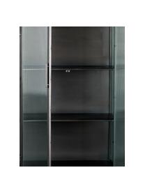 Vitrine industrielle noire Boli, Noir, translucide, larg. 70 x haut. 178 cm