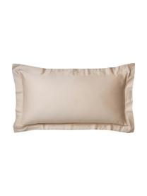 Satin-Kopfkissenbezüge Premium aus Bio-Baumwolle in Beige mit Stehsaum, 2 Stück, Webart: Satin Fadendichte 400 TC,, Taupe, B 40 x L 80 cm