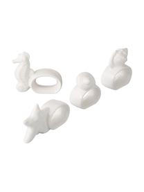 Set de servilleteros Nautilla, 4 pzas., Porcelana, Blanco, An 4 x Al 3 cm