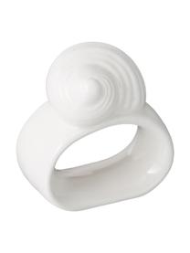 Set de servilleteros Nautilla, 4 pzas., Porcelana, Blanco, An 4 x Al 3 cm