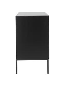Commode à tiroirs Adam, Bois de pin, noir laqué, larg. 94 x haut. 93 cm