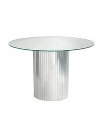 Ronde glazen bijzettafel Mirror met spiegeleffect, Glas, Zilverkleurig, Ø 60 x H 40 cm