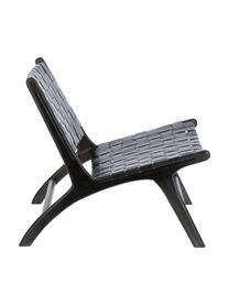 Sedia a poltrona in pelle Calixta, Struttura: legno di mogano, Seduta: pelle, Nero, Larg. 65 x Prof. 76 cm