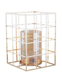 Windlicht Kubic, Gestell: Metall, Windlicht: Glas, Goldfarben, 17 x 20 cm