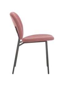 Bouclé-gestoffeerde stoelen Ulrica in roze, 2 stuks, Bekleding: 100% polyester, Poten: gepoedercoat metaalkleuri, Roze, 47 x 61 cm