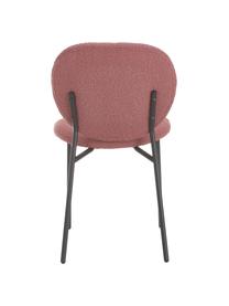 Bouclé-gestoffeerde stoelen Ulrica in roze, 2 stuks, Bekleding: 100% polyester, Poten: gepoedercoat metaalkleuri, Roze, 47 x 61 cm