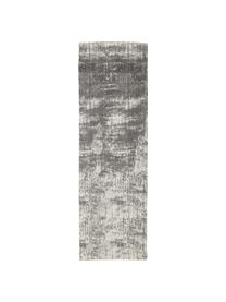 Tapis de couloir vintage coton tissé main Luise, Tons gris et blancs, larg. 80 x long. 250 cm