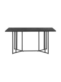 Table de salle à manger en bois de manguier Luca, tailles variées, Manguier noir laqué, cadre noir, larg. 200 x prof. 100 cm
