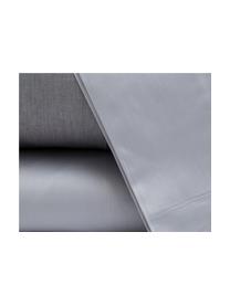 Completo copripiumino in raso di cotone Charme, Raso di cotone, Grigio chiaro, grigio, 200 x 255 cm + 2 federe + 1 lenzuolo con angoli