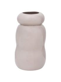 Handgefertigte Steingut-Vase Pebbles in Taupe, Steingut, Taupe, glänzend, Ø 15 x H 27 cm