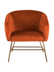 Fauteuil moderne en velours cuivré Ramsey, Velours couleur cuivrée, larg. 72 x prof. 67 cm