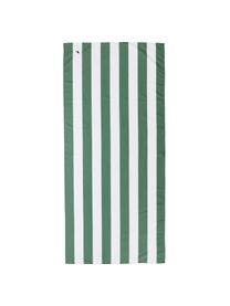 Dun gestreept microvezel strandlaken Cabana in groen, Groen, wit, B 90 x L 200 cm