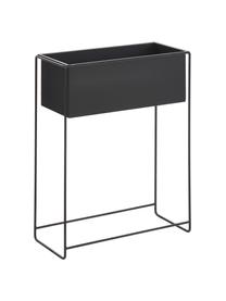 Portavaso alto rettangolare in metallo Flina, Metallo rivestito, Nero, Larg. 51 x Alt. 65 cm