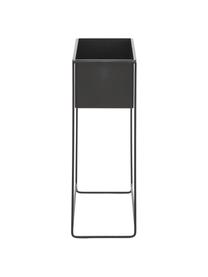 Portavaso alto rettangolare in metallo Flina, Metallo rivestito, Nero, Larg. 51 x Alt. 65 cm