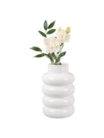 Vase en céramique émaillée Bobbly, Céramique, Blanc, Ø 15 x haut. 24 cm