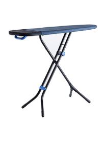 Asse da stiro Glide Easy, Rivestimento: 100% cotone, Struttura: acciaio al carbonio, plas, Blu scuro, Larg. 130 x Alt. 84-99 cm