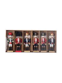 Set 6 ciondoli Nutcracker, Legno di abete, rivestito, Multicolore, Larg. 4 x Alt. 13 cm