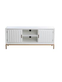 Mueble TV Ben, Blanco, dorado, An 150 x Al 64 cm